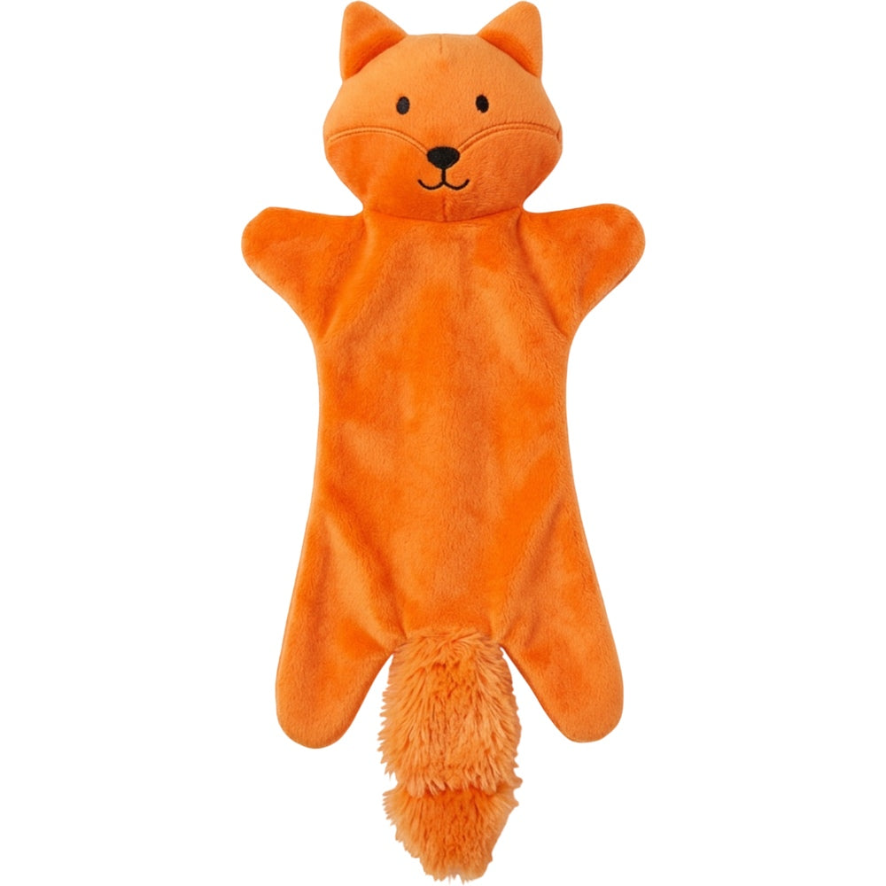 Vovn Crinkle Dog Toy Fox Orange 13 in