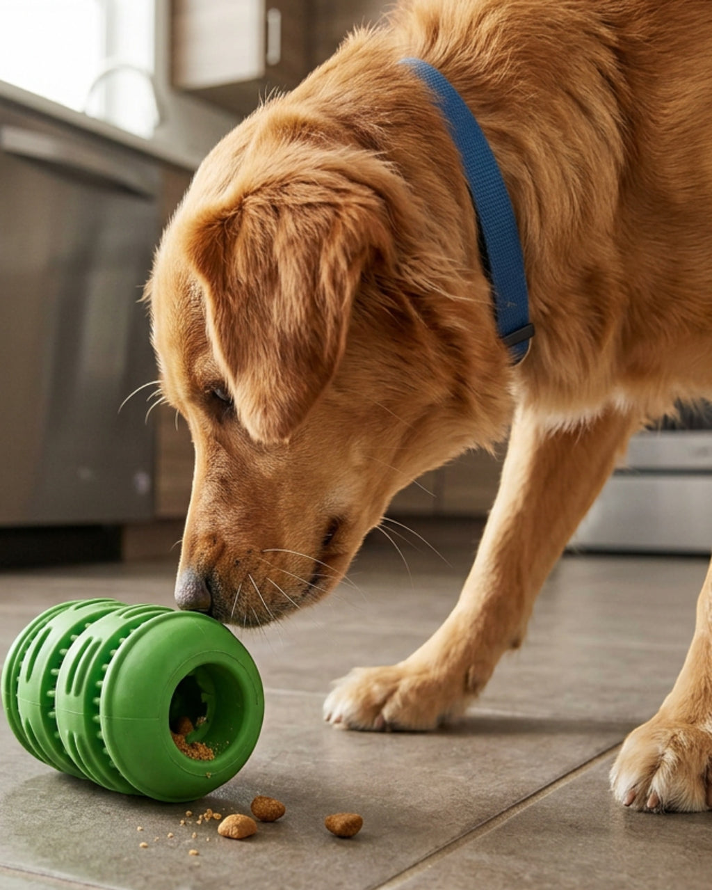Vovn Rubber Treat Dog Toy Green 4 in