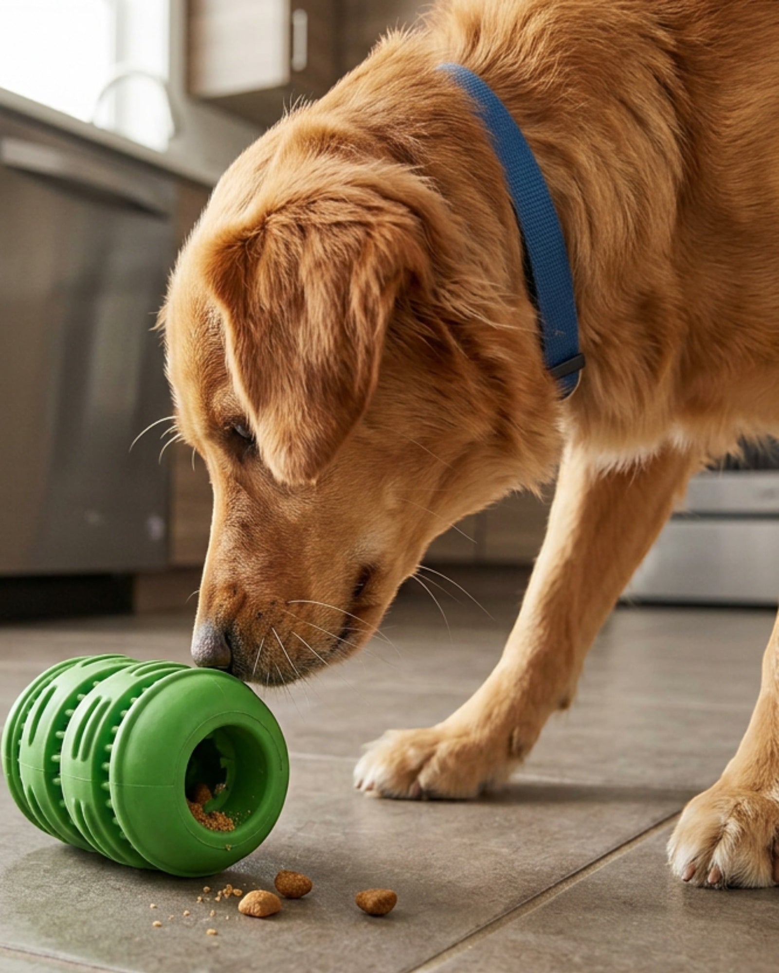 Vovn Rubber Treat Dog Toy Green 4 in