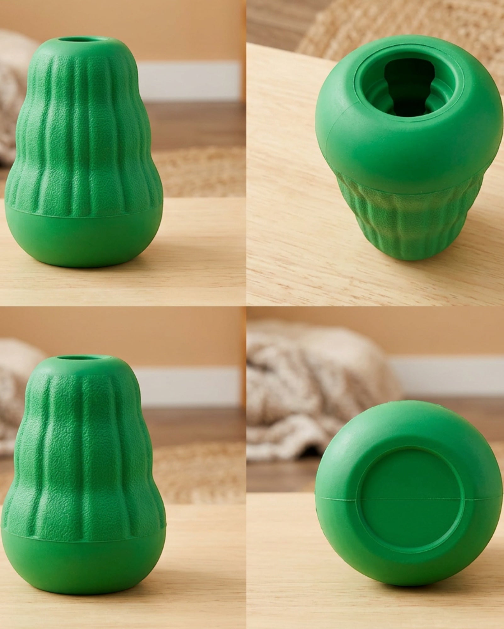 Vovn Rubber Treat Dog Toy Green 4 in