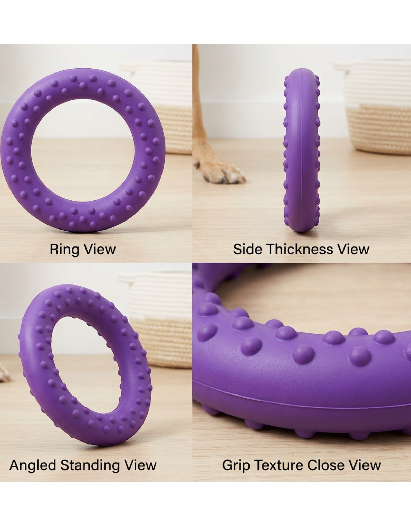 Vovn Tug Ring Dog Toy Purple 7 in